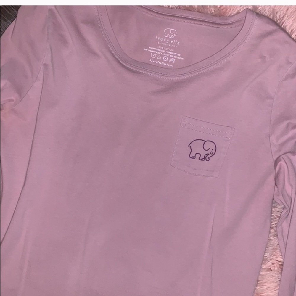 🌷Ivory Ella pocket long sleeve tee